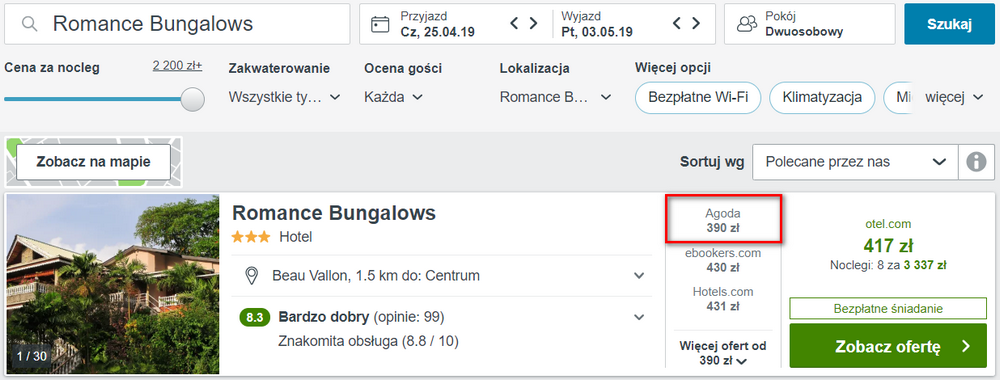 seszele noclegi