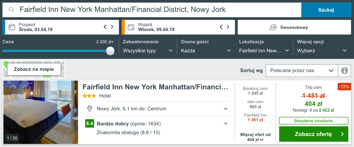 zarezerwuj hotel w nowym jorku