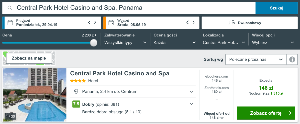 zareerwuj hotel w panamie