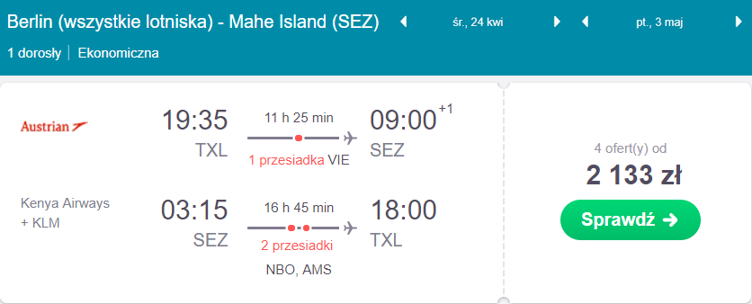 loty na seszele