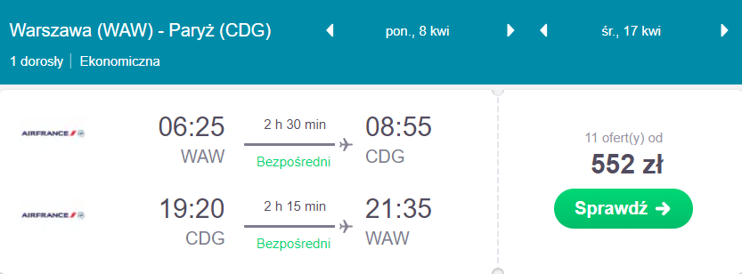 paryż tanie loty