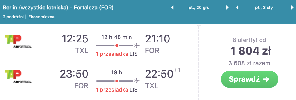 zarezerwuj loty do fortalezy