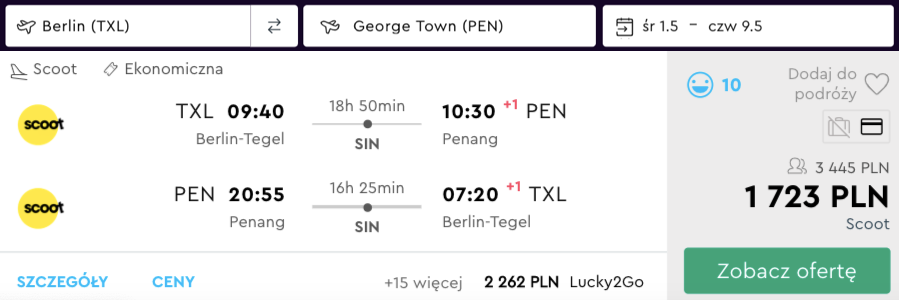 zarezerwuj loty na penang