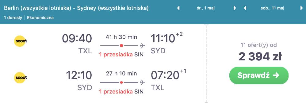 zarezerwuj loty do sydney