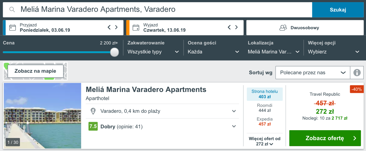 zarezerwuj hotel w varadero