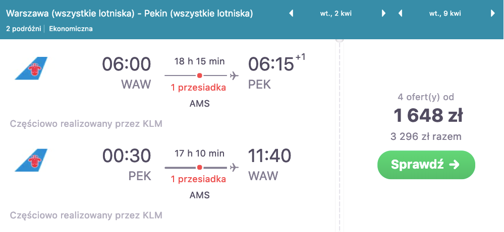 zarezerwuj loty do pekinu