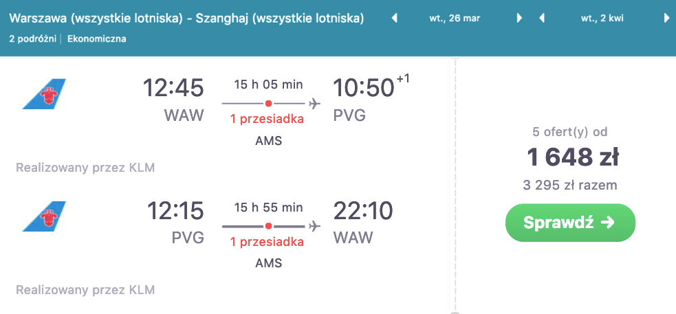 zarezerwuj loty do szanghaju