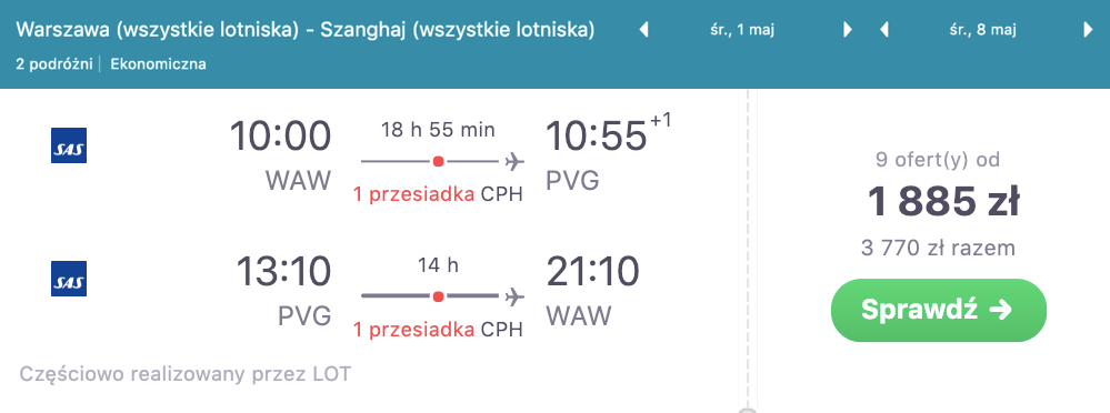 zarezerwuj loty do szanghaju