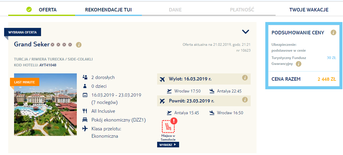 rezerwacja pakietu