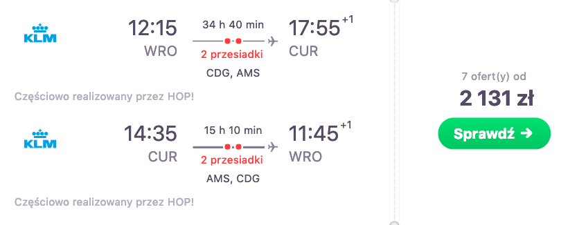 zarezerwuj loty do curacao