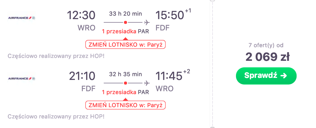 zarezerwuj loty na martynike