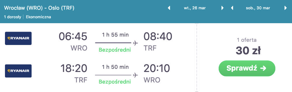 zarezerwuj loty do oslo