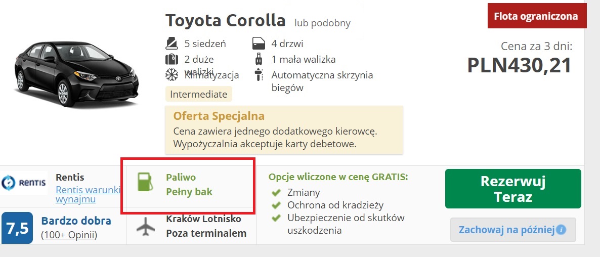 wypożyczenie auta