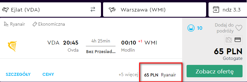 tanio do warszawy