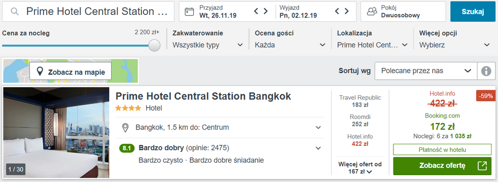 spanie w bangkoku