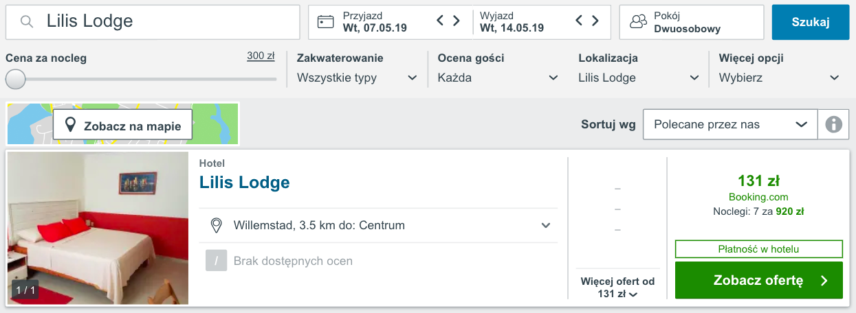 zarezerwuj hotel wcuracao