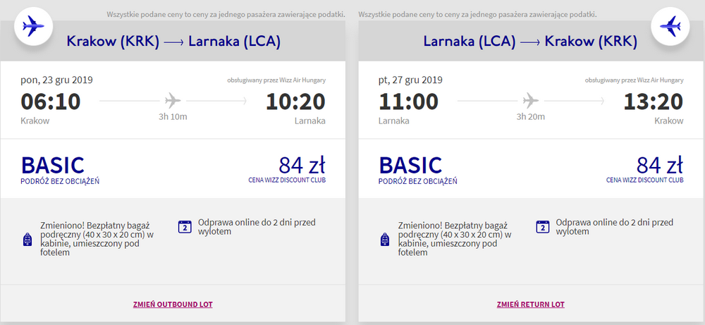 loty na cypr w święta