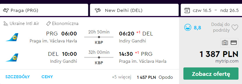 tanie loty do delhi