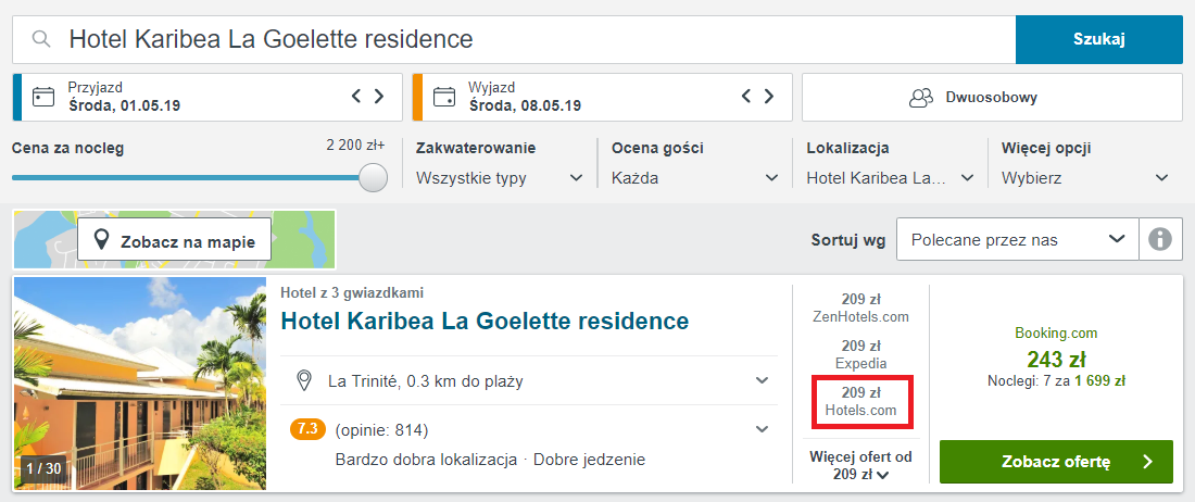 Martynika hotel