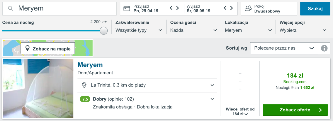 zarezerwuj hotel na martynice