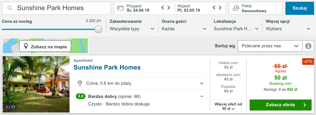 zarezerwuj hotel na goa