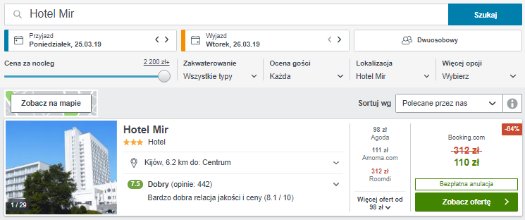 Rezerwacja hotelu