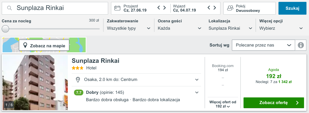 zarezerwuj hotel w osace