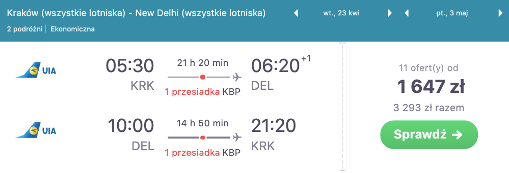 zarezerwuj loty do delhi