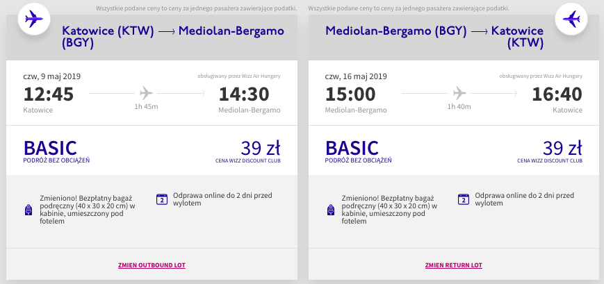 zarezerwuj loty do bergamo