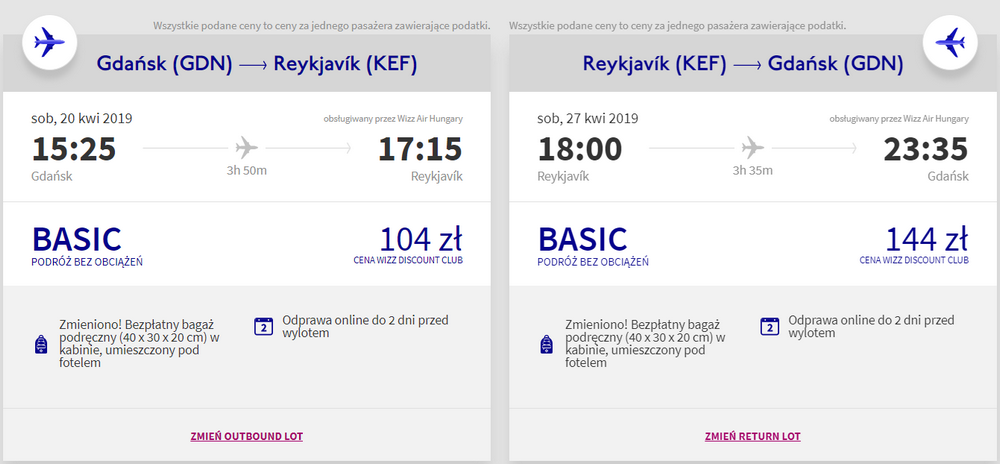 loty na islandię