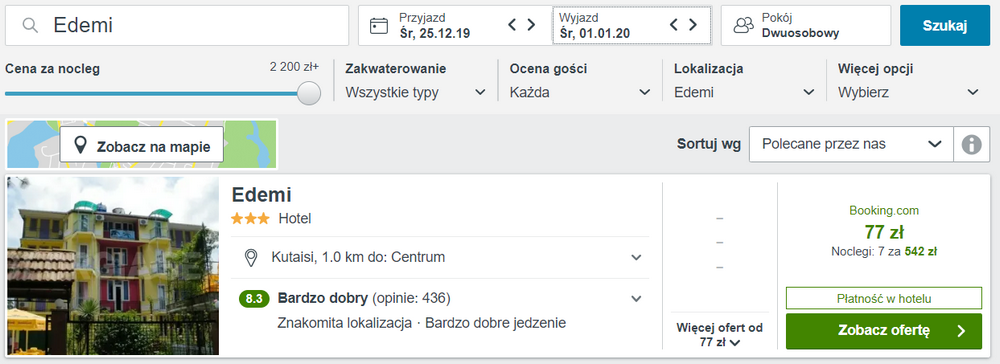 gruzja noclegi