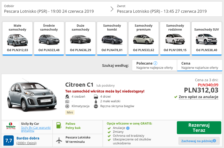 zareerwuj auto w pescarze
