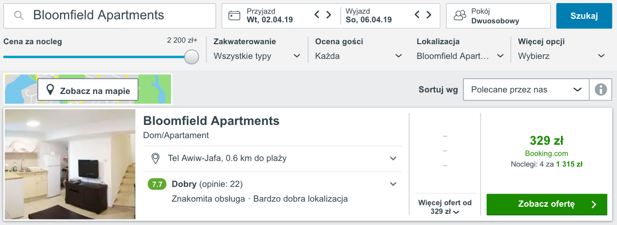 zarezerwuj hotel w tel awiwie