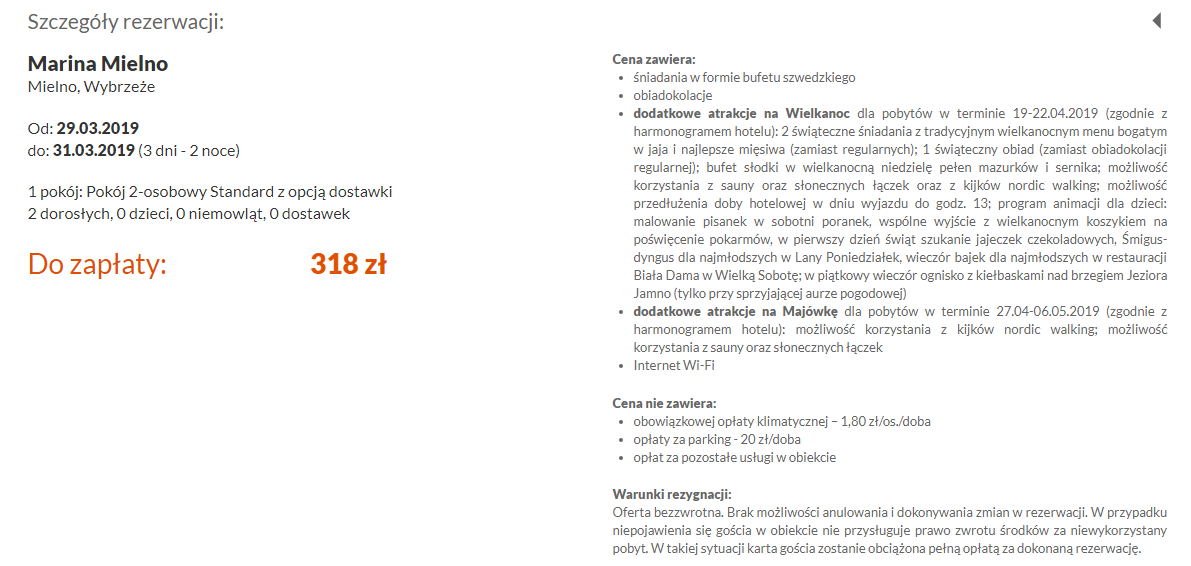 Potwierdzenie rezerwacji