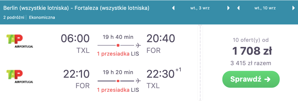 zarezerwuj loty do brazylii