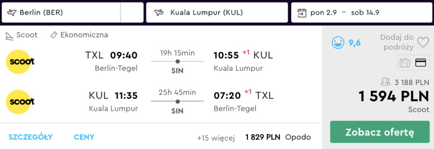 zarezerwuj loty do kuala lumpur