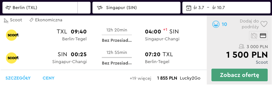 zarezerwuj loty do singapuru