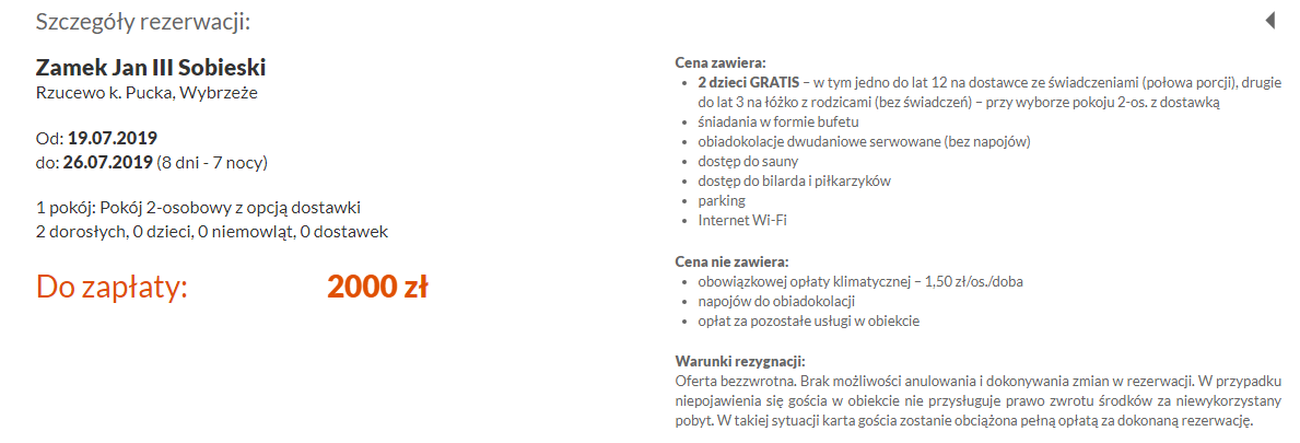Rezerwacja noclegów
