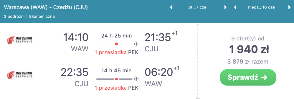 zarezerwuj loty na czedzu