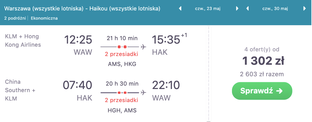 zaerzerwuj loty do haikou