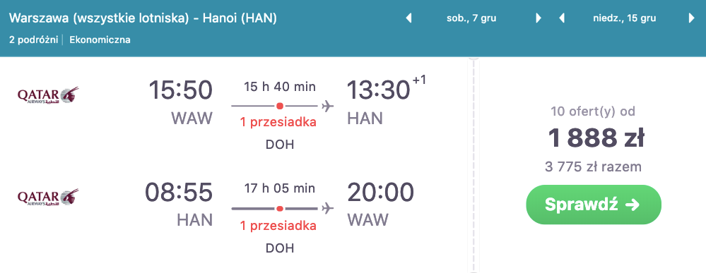 zarezerwuj loty do hanoi