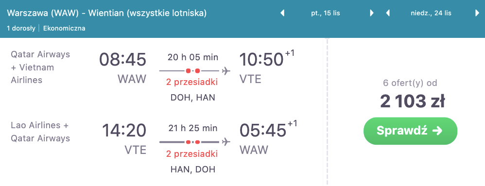 zarezerwuj loty do laosu