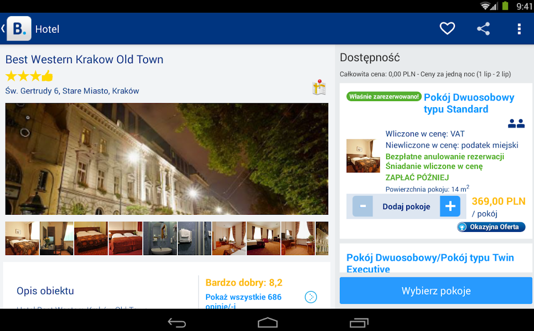 Aplikacja booking.com