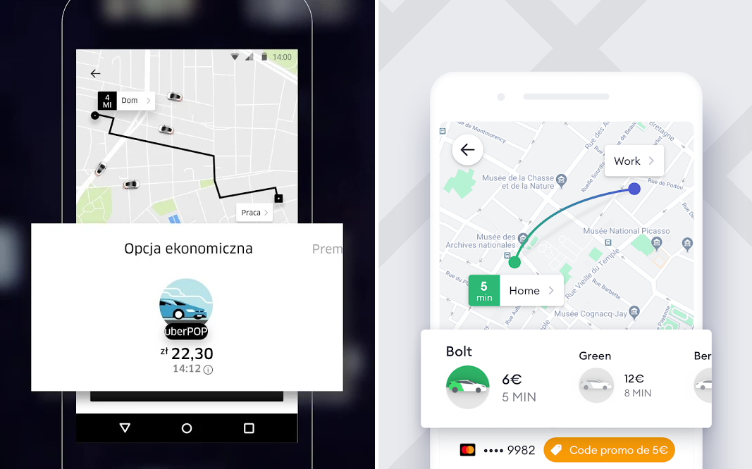 Uber i Bolt