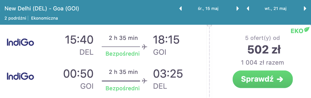 zarezerwuj loty na goa