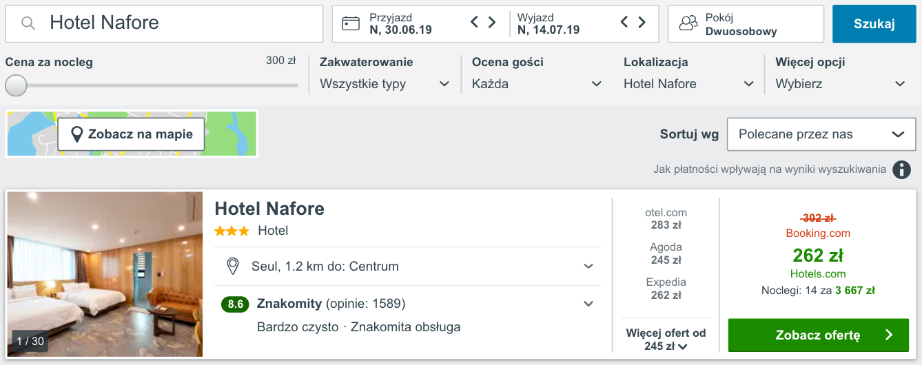 zarezerwuj hotel w seulu