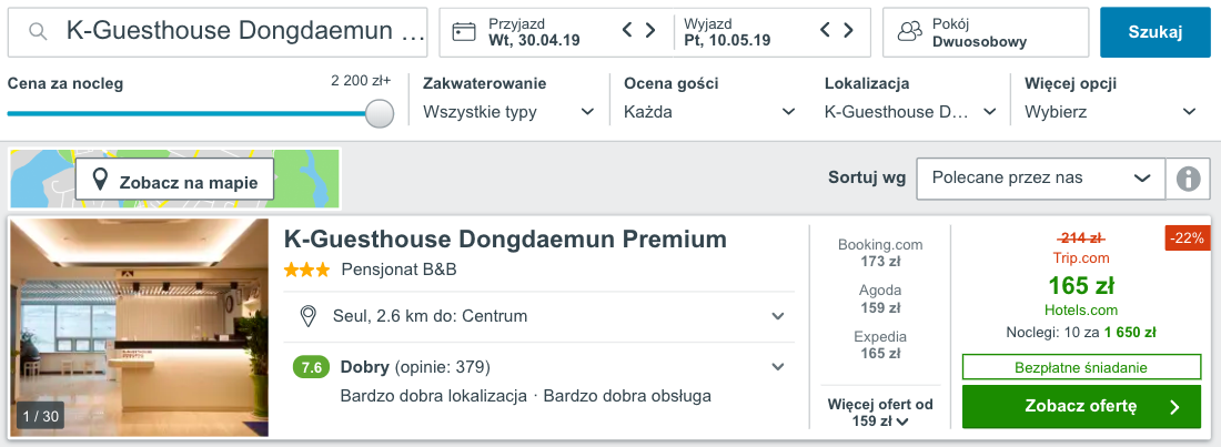 zarezerwuj hotel w seulu