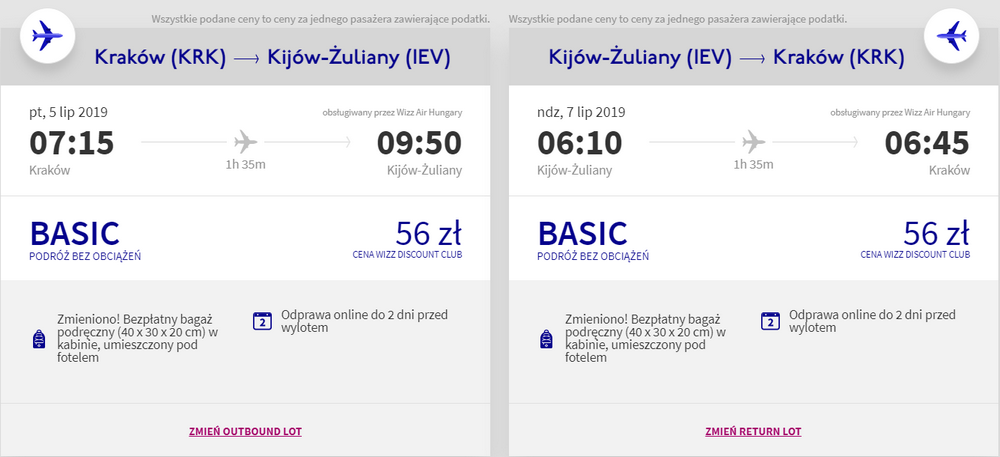 loty do kijowa