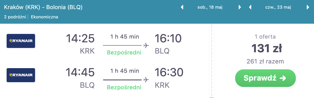 zarezerwuj loty do bolonii