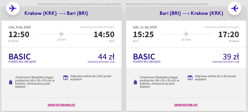 zarezerwuj loty do bari